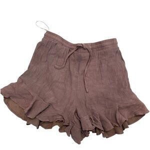 Blu Ivy Youth Medium Ruffle Hem Shorts Dusty Purple Lined Flowy